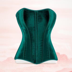 Victorian Velvet Corset Top: Blackish Green Gothic Bustier