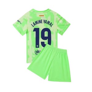 Lamine Yamal #19 Barcelona Kids Soccer Jersey Set: 2024/25 Home Kit