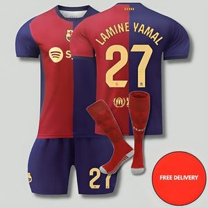 Lamine Yamal Barcelona Jersey Set: 2025-26 Blue & Red Kit
