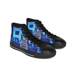 Stylish Anime-Inspired Sneakers, Casual Footwear, Gift for Gamers, Trendy High Tops, Streetwear Fashion, Unique Japan Culture