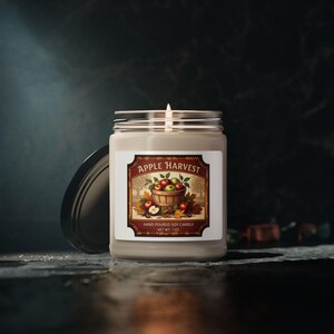 Soy Candle, Apple Harvest Scented, Fall Candle, Home Decor, Rustic Candle, Housewarming Gift