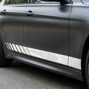 Vinyldekaler till sidodörr i racingstil | Vattentät randig grafisk kant