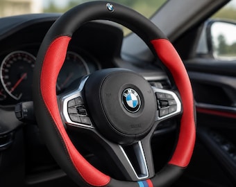 BMW Steering Wheel Cover | Leather Carbon Fiber Grip Protector | M,X & E model