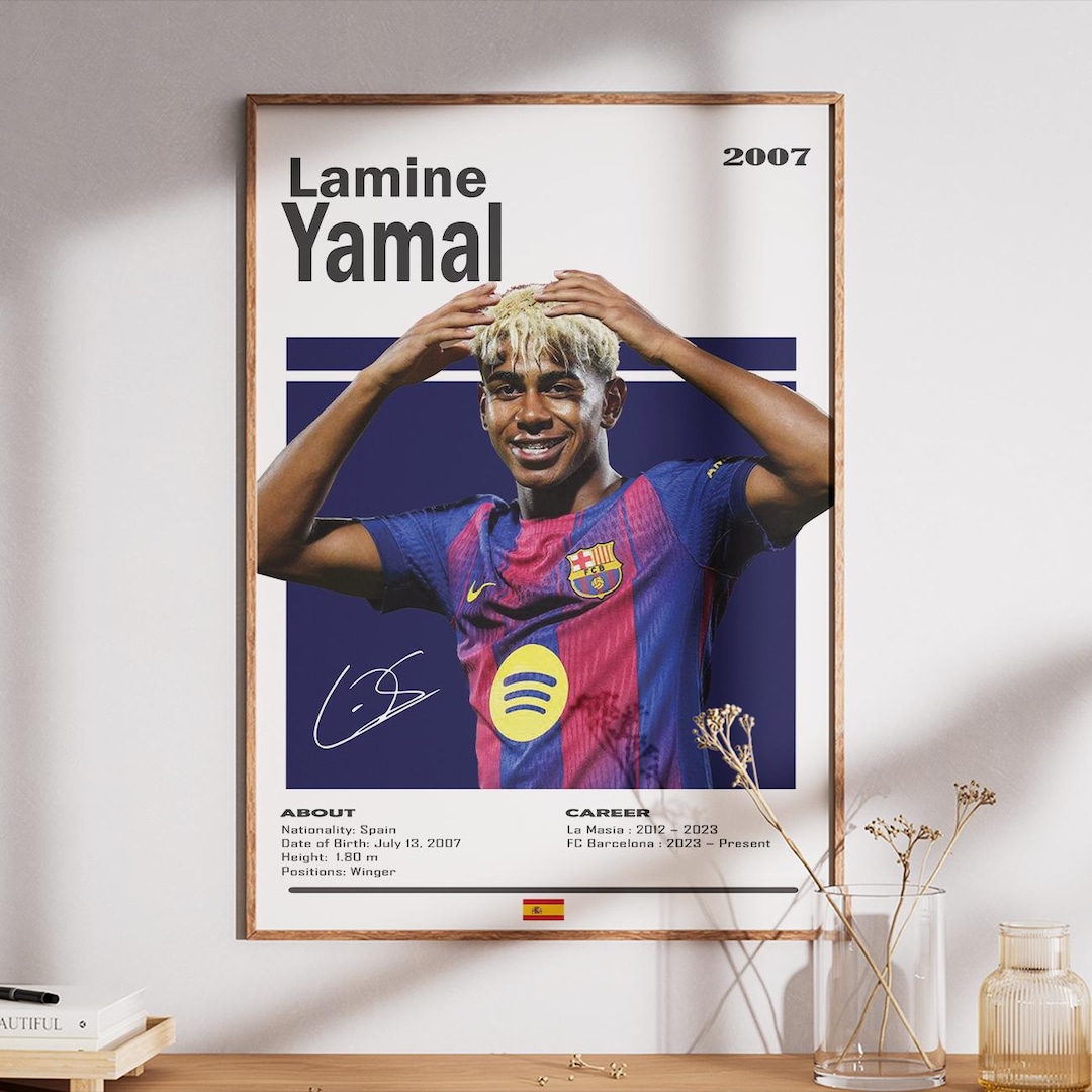 Yamal Rasmlar Lamine Yamal Poster | Football Poster Printable | Soccer Wall Art ...