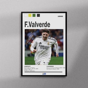 Federico Valverde Poster | Real Madrid Wall Art Print | Uruguay Football Artwork | Soccer Sports Decor | Gift for Fans | Real Madrid Poster