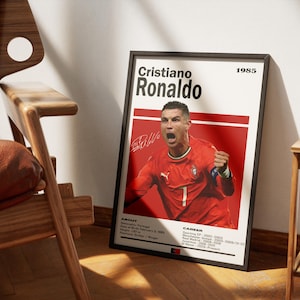 Cristiano Ronaldo Portugal Poster | World Cup Football Wall Art | CR7 Soccer Legend Print | Sports Artwork Gift for Fans & Man Cave Decor