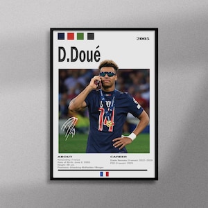 Désiré Doué PSG Poster | Paris Saint-Germain Football Wall Art | French Soccer Print | Ligue 1 Rising Star Decor | Gift for Football Fans