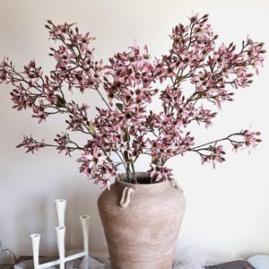 Soft Dusty Mauve Artificial Dancing Lady Orchid with Long Stem - Home Rustic Flower Decoration, Wedding Floral Arrangements
