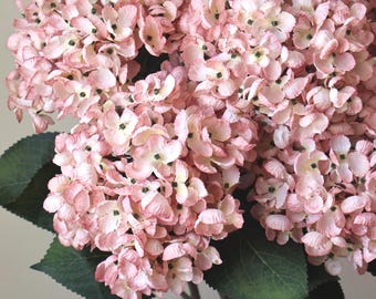 Large Blush Pink Hydrangea Realistic Artificial Flower for Home Decor, Wedding Bouquets, DIY Floral Arrangements & Elegant Event Decor