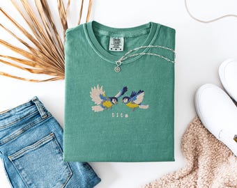 Funny Tit Birds Shirt, Embroidered Bird Sweatshirt, Cute Bird Pun Tee, Bird Lover Gift, Nature Humor