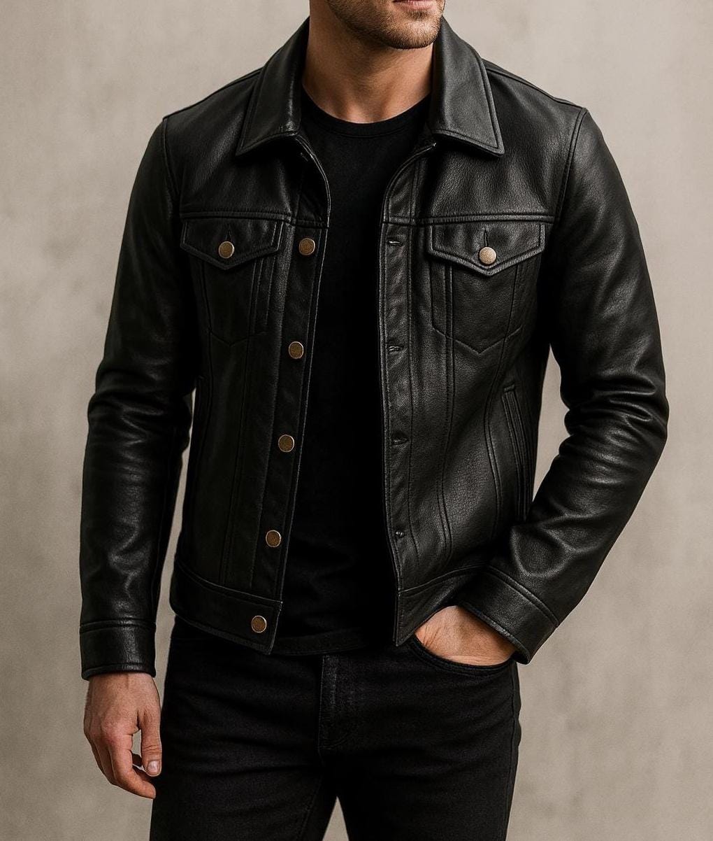 Leather trucker jacket levis - Etsy 日本