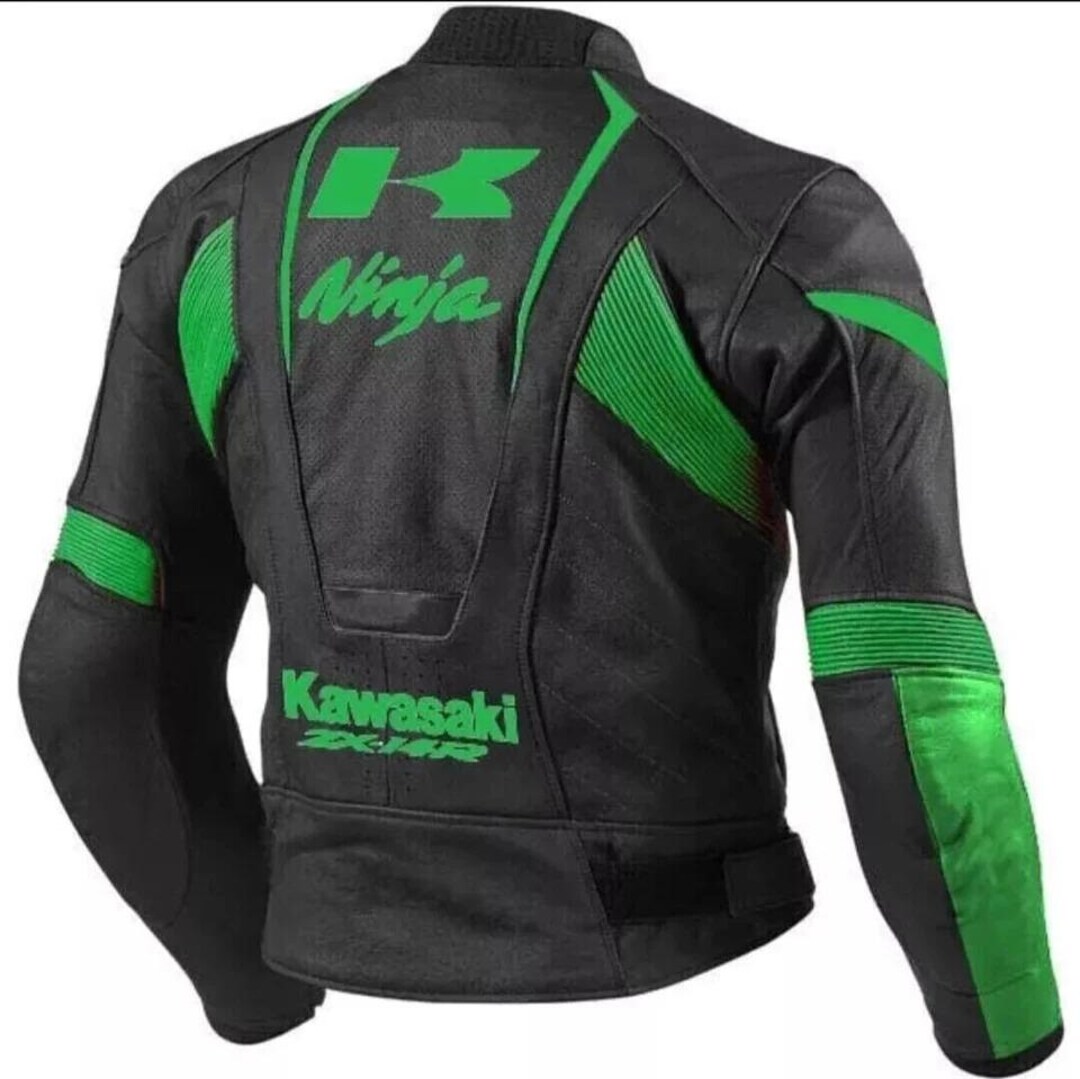 カワサキ Ninja レザー バイクジャケット：レーシングバイカースタイル