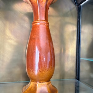 Vintage MCM Royal Haeger Pottery Vase Tan/Brown/Yellow 12&quot; Tall