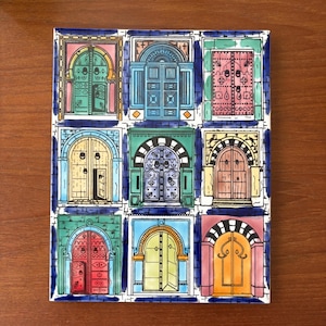 Hand Made Doors of Tunisia Tile Converted for Hanging