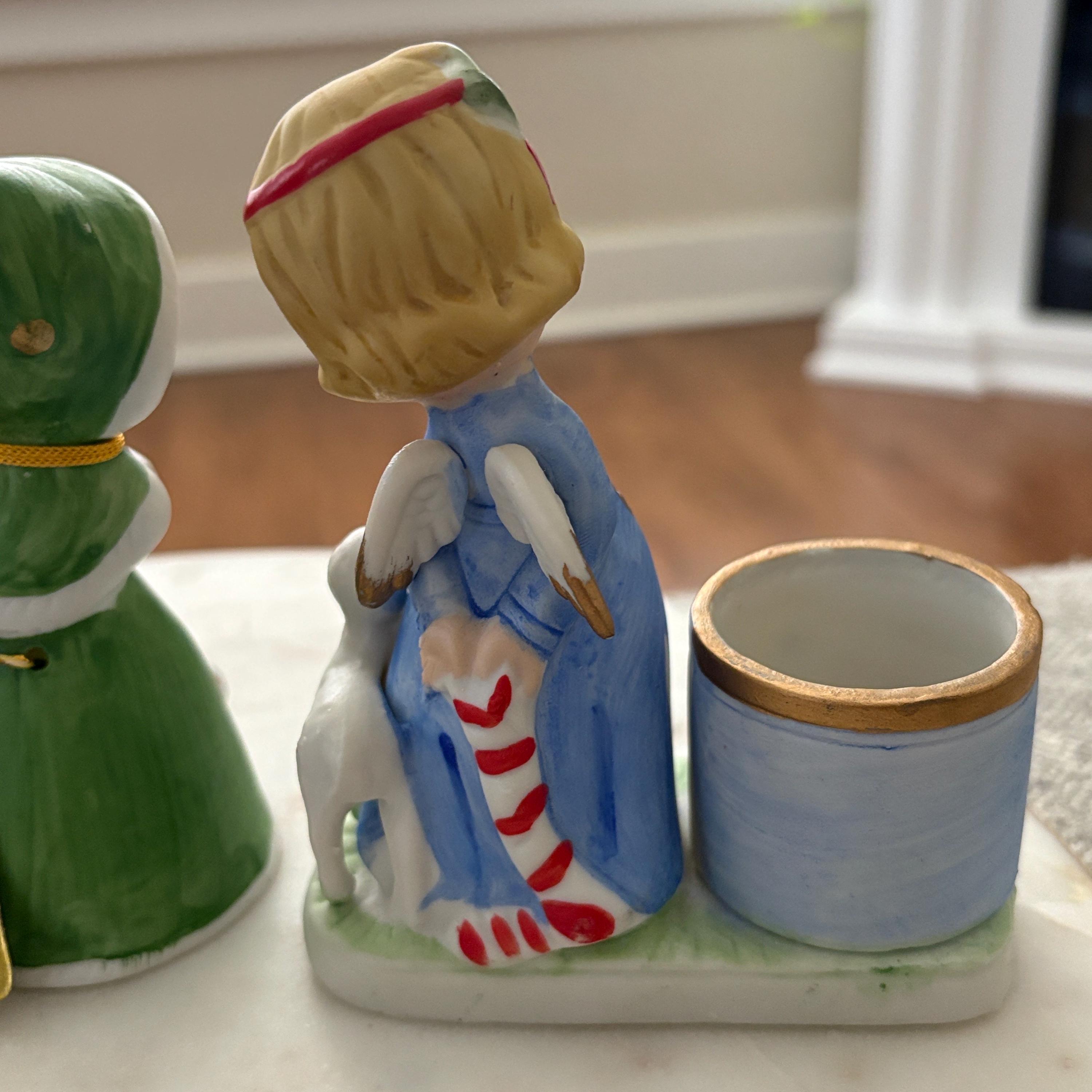 Three Vintage Hand Painted Porcelain Figurines Merri-bells