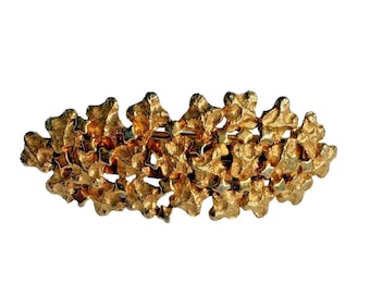 Vintage Gold Tone Nugget Hair Barrette by Revlon