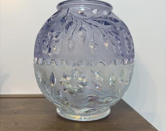 Mismatched Westmoreland Fairy Lamp Purple Top & Clear Carnival Bottom *CALLOUTS