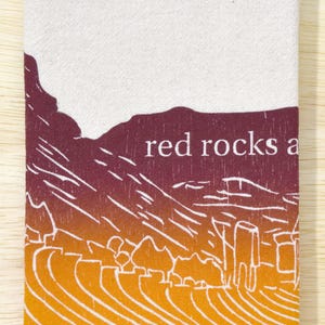 FREE SHIPPING flour sack kitchen towel dish towel tea towel Colorado Mountain range Red Rocks Amphitheater