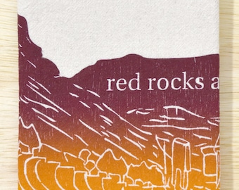 flour sack kitchen towel dish towel tea towel Colorado Mountain range Red Rocks Amphitheater