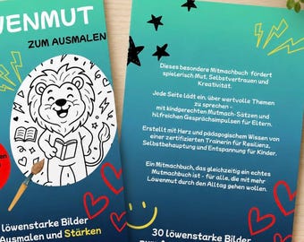 Mutmachbuch Kinder PDF I Zum Ausmalen und Stärken I Gefühle, Mut & Selbstvertrauen I Printable Mitmachbuch DIN A4