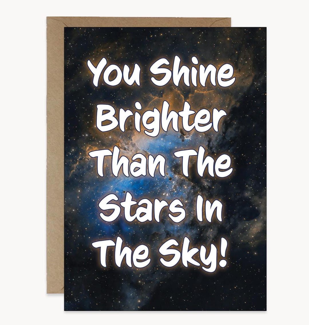 Stars Greeting Card: You Shine Brighter Than the Stars - Etsy