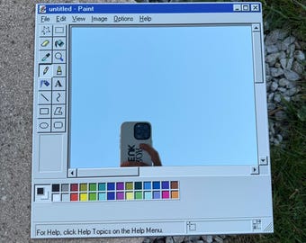 Retro MS Paint Vinyl Mirror Wall Decor