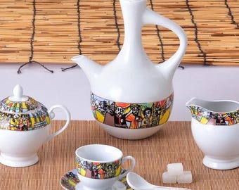 陶器のジェベナコーヒーポット：伝統的なエリトリア・エチオピア