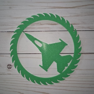 3D Printed Green F-16 Fighter Jet Silhouette: Aviation Wall Art