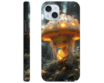 Whimsical Mushroom Fairy Tough iPhone-hoesje – betoverend bosgloedontwerp, ultieme bescherming voor je model
