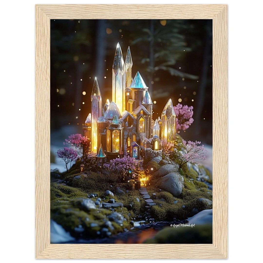 Framed Enchanted Crystal Castle Poster – Sparkling Fantasy Art Print ...