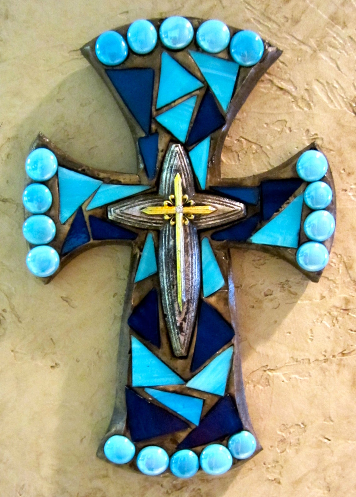 Mosaic Wall Cross Etsy