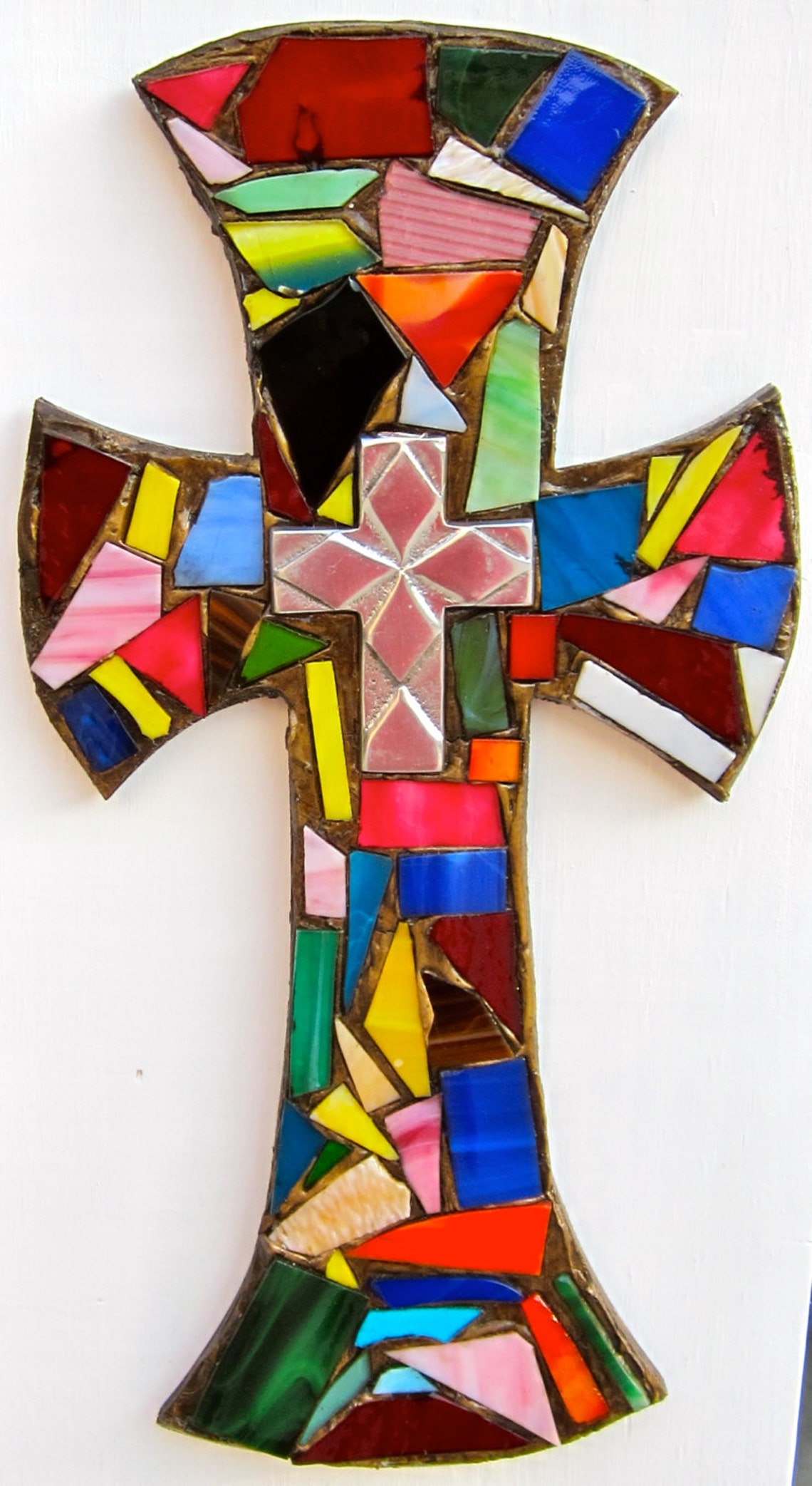Mosaic Wall Cross Etsy
