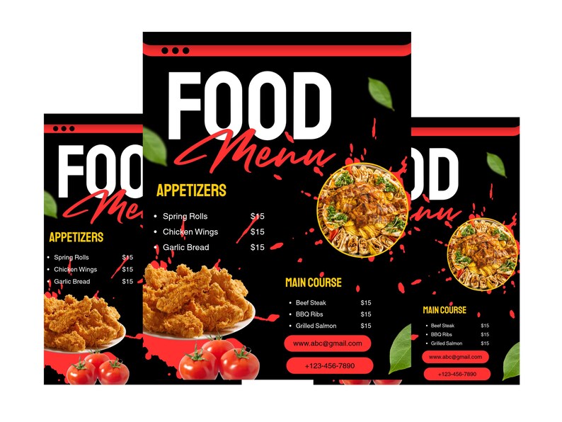 Modern Food Menu Template, Editable Canva Restaurant Menu, Cafe Menu ...