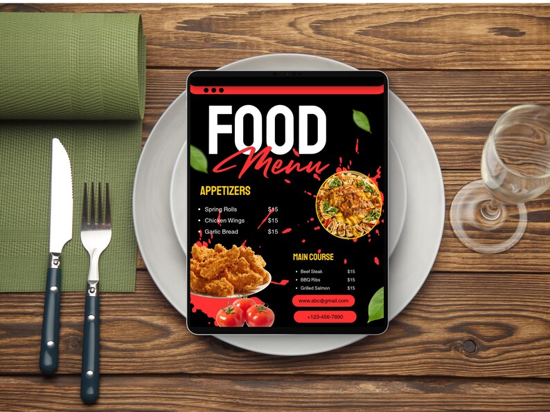 Modern Food Menu Template, Editable Canva Restaurant Menu, Cafe Menu ...