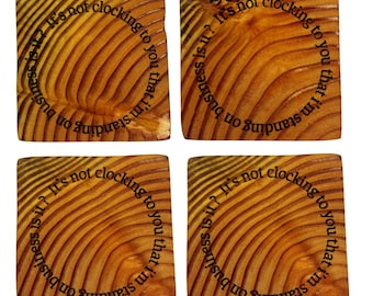 Custom engraved handmade coasters: Bieber Themed