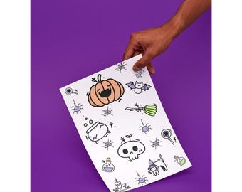 Carta digitale di Halloween / Scrapbooking, adesivi (download PNG)