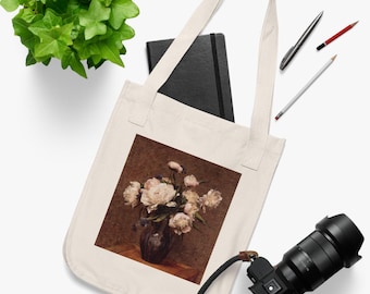 Vintage Floral Organic Canvas Tote Bag: Eco-Friendly Fashion