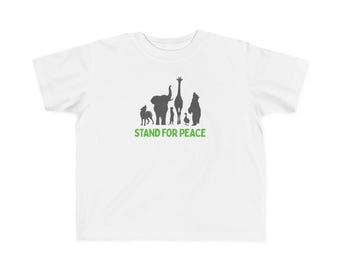 Infant Baby Tee Animals Standing For Peace T-Shirt