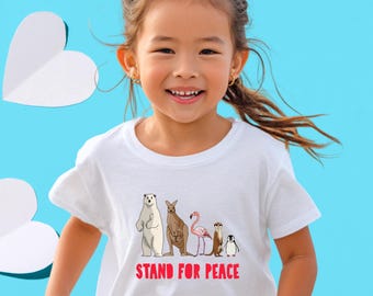 Toddler Tee Animals Standing For Peace