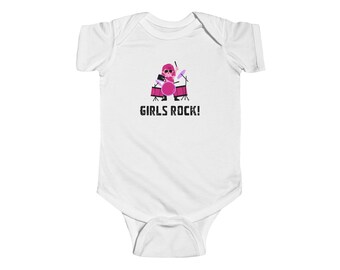 Baby Onesie Bodysuit Drummer 'Girls Rock!'