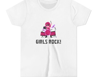 Youth Tee Drummer 'Girls Rock!'