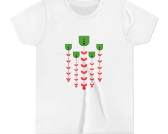 Kids Youth Tee Red and Green Graphic Free Palestine