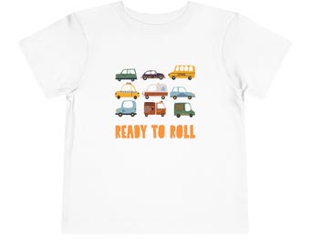 Toddler Tee: Retro Cars & Trucks "Ready to Roll" Graphic Shirt