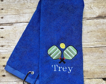 Personalized Pickleball Towel, Father's Day Gift For Men, Embroidered Pickleball Team Captain Gift, Pickleball Lover Gift,