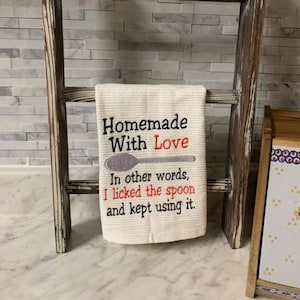 Funny Kitchen Dish Towel, Embroidered Mothers Day Gift For Mom, Hand Towel For Cooking Lovers, Kitchen Home Decor, Hostess/Housewarming Gift