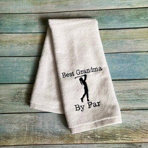 Serviette de golf brodée, meilleure grand-mère, cadeau de fête des mères pour maman, cadeau de golf pour grand-mère, cadeau d&#39;anniversaire pour golfeuse