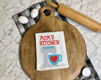 Paño de cocina bordado para mamá, regalo del día de la madre para la abuela, regalo de cumpleaños para la esposa, ideas para regalos de Pascua, decoración de cocina retro