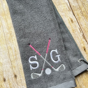 Personalized Golf Towel, Mother's Day Gift For Mom, Embroidered Golf Towel For Women, Monogrammed Birthday Golf Present, Ladies Golf Gifts