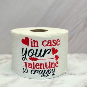 Valentine&#39;s Day Embroidered Toilet Paper Roll, Gag Gift For Wife, Novelty Toilet Paper, Guest Bathroom Home Decor, Funny Birthday Gifts