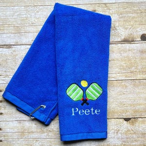 Personalized Pickleball Towel, Birthday Gift For Men, Custom Embroidered Pickleball Team Captain Gift, Pickleball Lover Gift for Christmas